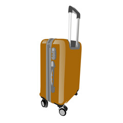 suitcase for travel. Vector illustration of a brown suitcase