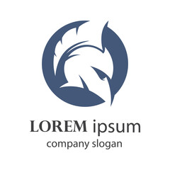 logo design of a tough classic spartan fighter wearing a helmet