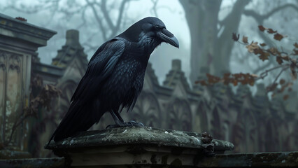 A crow standing on a decaying fence