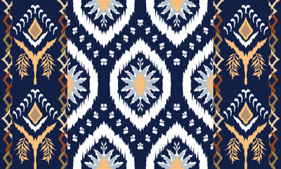 Hand draw african Ikat paisley embroidery.geometric ethnic oriental seamless pattern traditional.great for textiles, banners, wallpapers, wrapping vector design.