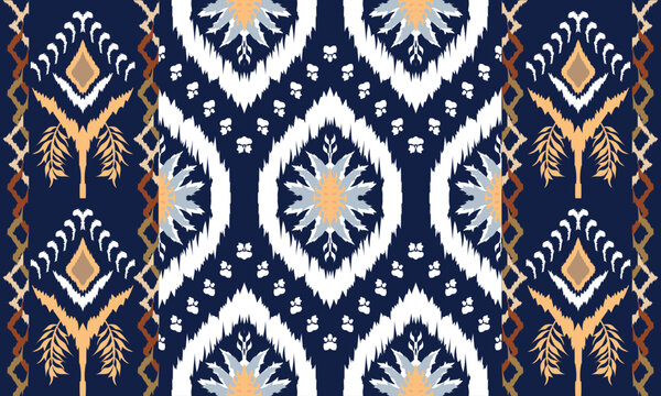 Hand draw african Ikat paisley embroidery.geometric ethnic oriental seamless pattern traditional.great for textiles, banners, wallpapers, wrapping vector design.