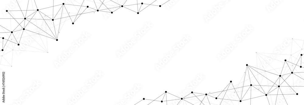 Poster Network polygon structure technology connect lines and dots. Copy space background.