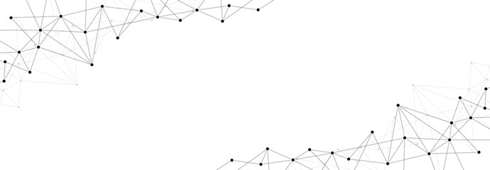 Network polygon structure technology connect lines and dots. Copy space background.