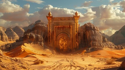 Desert Gateway Shrouded in Sand, a Portal to Ancient Times and Forgotten Tales

 - obrazy, fototapety, plakaty