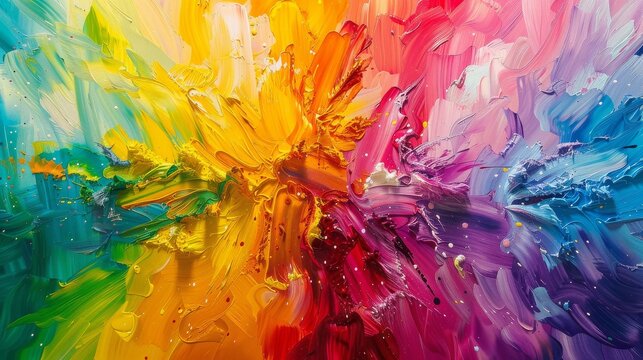 Vibrant Paint Strokes Creating a Colorful Explosion, Symbolizing Joy and Creativity