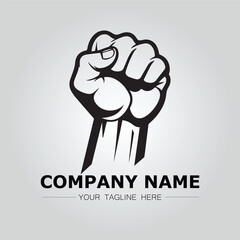Fist logo company vector image with strong power and fight symbol design