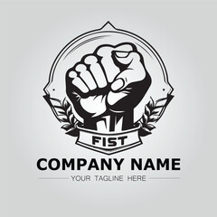Fist logo company vector image with strong power and fight symbol design