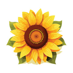 A cheerful sunflower illustration with its golden 