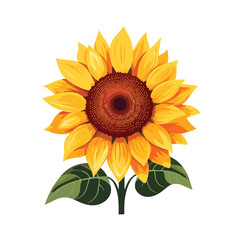 A cheerful sunflower illustration with its golden 