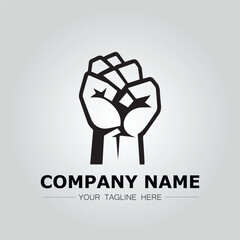 Fist logo company vector image with strong power and fight symbol design