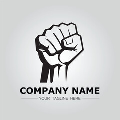 Fist logo company vector image with strong power and fight symbol design
