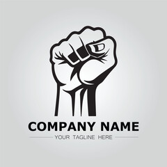 Fist logo company vector image with strong power and fight symbol design