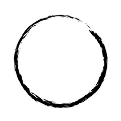 Circle Grunge Frame Design. Vector Design on White Background