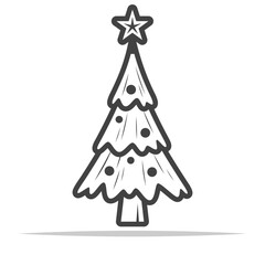 Christmas tree outline icon transparent vector isolated - 761129990