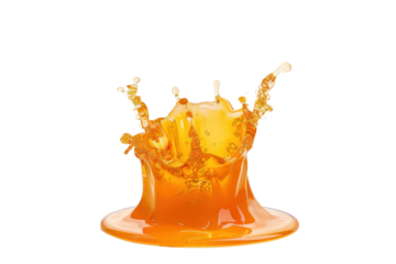 
Oil splash isolated on white background Real daytime first person perspective