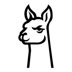 Fototapeta premium black vector llama icon on white background