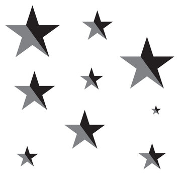 Star vector icons. Set of star symbols isolated.