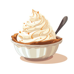A creamy scoop of ice cream illustration perfect