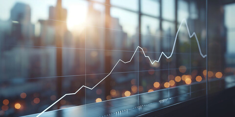 graphic line chart - start-up economic growth - finance data management consulting illustration. - obrazy, fototapety, plakaty