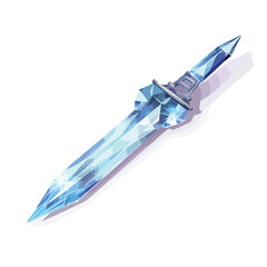 Fototapeta na wymiar A crystal dagger that glows with an inner light and