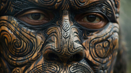 The intricate patterns of ta moko tell stories passed down through generations. - obrazy, fototapety, plakaty
