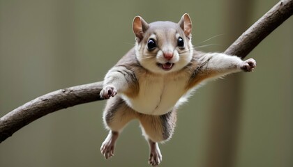 A Flying Squirrel With Its Arms Spread Wide Balan