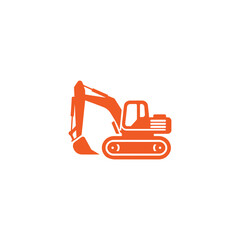 Simple Excavator Logo Flat Design Vector