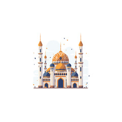 Mosque flat logo design vector illustration
