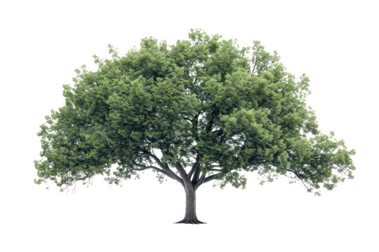 
High definition collection Tree isolated on a white background Real daytime first person perspective