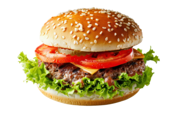 ดีไซน์ที่ยังไม่ได้ตั้งชื่อ - 
Classic hamburger on white background first person view realistic daylight