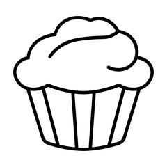 black vector muffin icon on white background