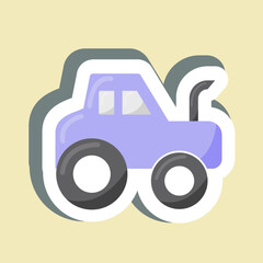 Sticker Tractor. suitable for Education symbol. simple design editable. design template vector. simple illustration