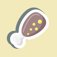 Sticker Chicken's Leg. suitable for Meat. simple design editable. design template vector. simple illustration