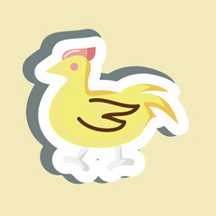 Sticker Chicken. suitable for Meat. simple design editable. design template vector. simple illustration