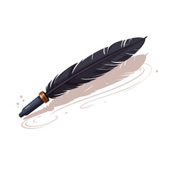A feathered quill pen that writes messages 