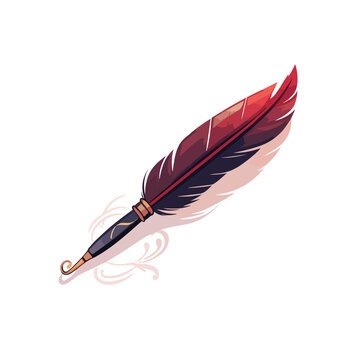 A feathered quill pen that writes messages 
