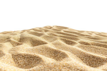 
Desert sand pile, dune isolated on white background Realistic daytime first person perspective