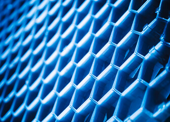 Hexagon pattern Blue color light Technology background - 761141558