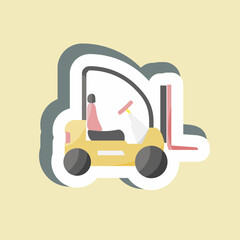 Sticker Lifter Truck. suitable for education symbol. simple design editable. design template vector. simple illustration