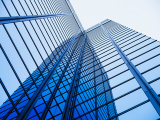 Architecture details Modern Building Glass facade Business background - obrazy, fototapety, plakaty