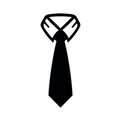 black vector necktie icon on white background