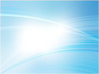 シャープな波模様が流れるアブストラクト背景素材_水色