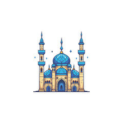 Mosque flat logo design vector illustration