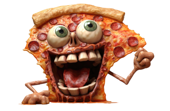 A pizza with a big smile on its face