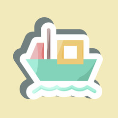 Sticker Cargo Barge. suitable for education symbol. simple design editable. design template vector. simple illustration