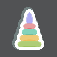 Sticker Toy Pyramid. suitable for Kids symbol. simple design editable. design template vector. simple illustration
