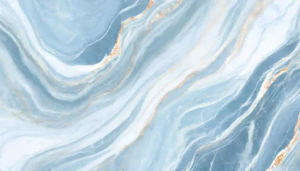 Fotobehang Tekstura marmur biało błękitna, dekoracja tło generative ai © Elżbieta Kaps