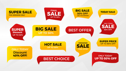 Discount sale labels vector template. flash sale, super sale, big sale, final sale background. Discount Promotion marketing poster design for web and Social.