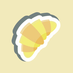 Sticker Croissant. suitable for Bakery symbol. simple design editable. design template vector. simple illustration