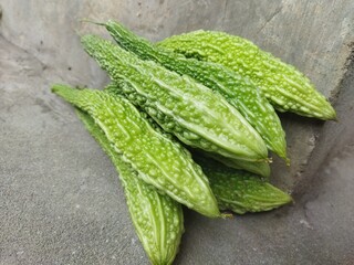 fresh bitter gourd vegetables